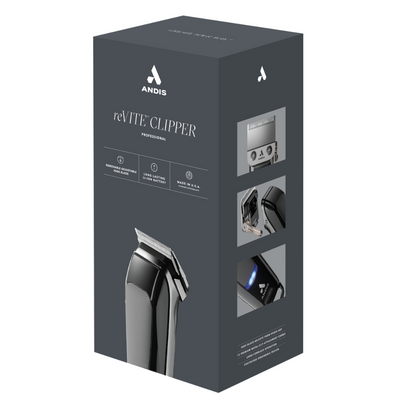 Andis 86000 reVITE Cordless Lithium-Ion Beard & Hair Fade Clipper with Stainless Steel Blade (Black or Gray)