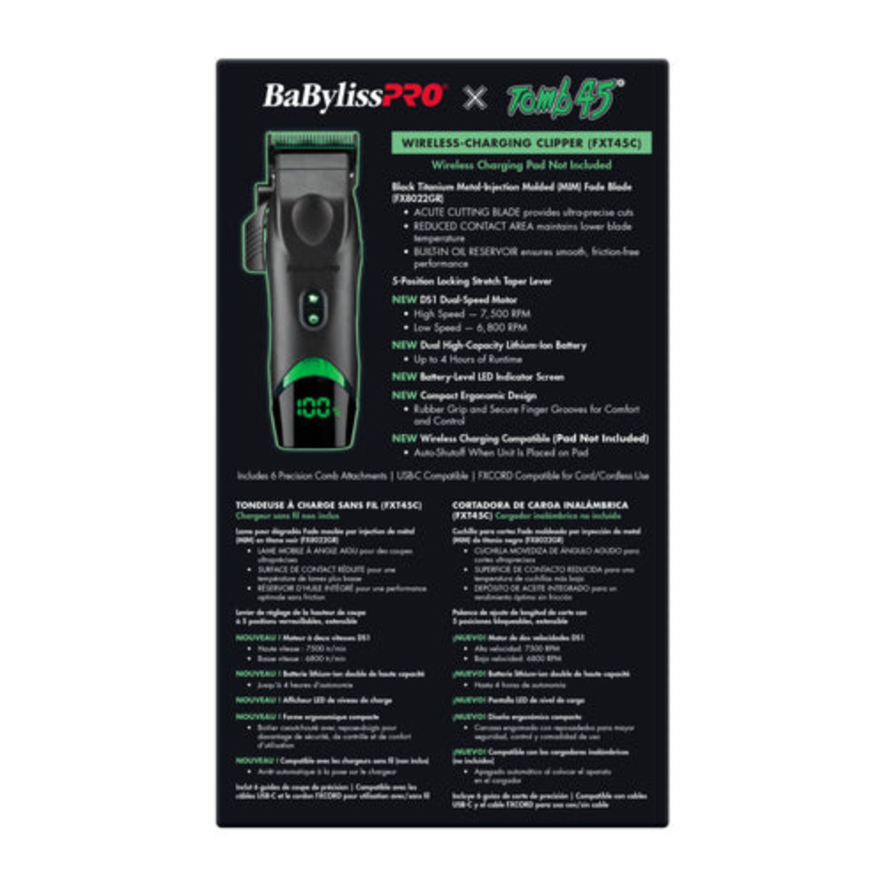 PRE-ORDER NOW! BaBylissPRO X Tomb45 Wireless Charging Clipper