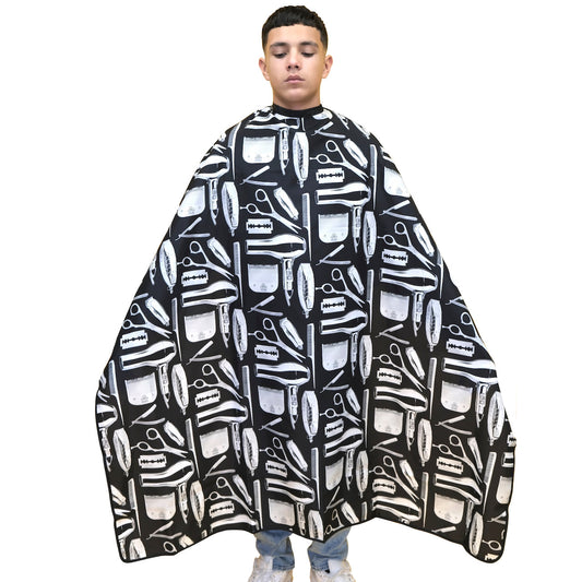 King Midas Barber Cape (Black & White)