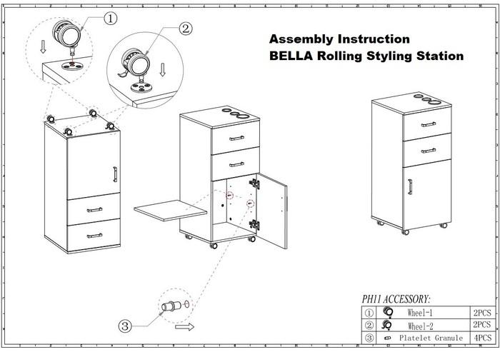 Bella Rolling Styling Station Black