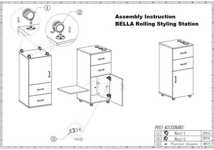 Bella Rolling Styling Station Black