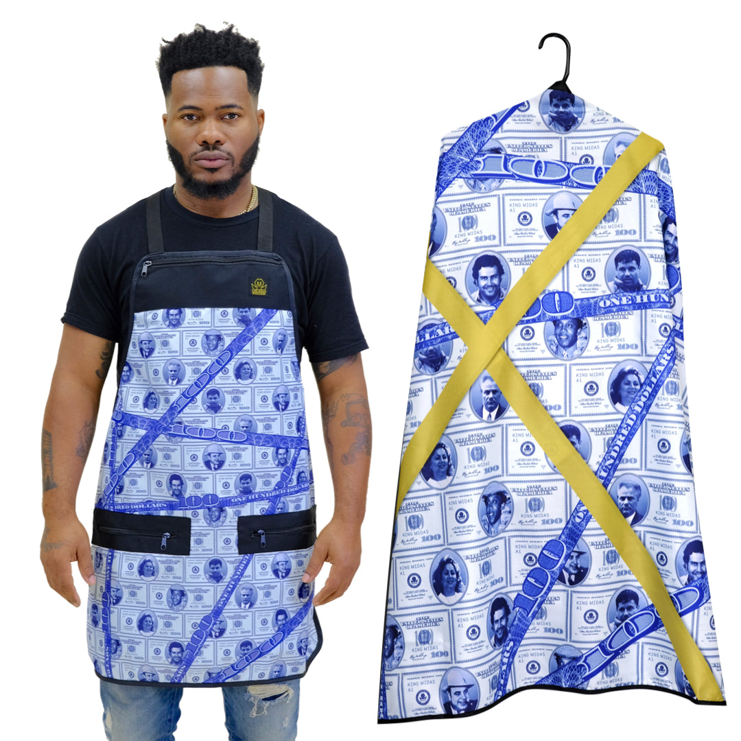  barber apron-barber apron and cape set- barber cape and apron combo- barber cape-- barber apron for men- barber apron designer- black barber apron-barber apron for sale - mens barber apron-apron for barbers -barber aprons -hair stylist aprons- best barber apron- hair cutting apron - the barber apron- king midas barber apron