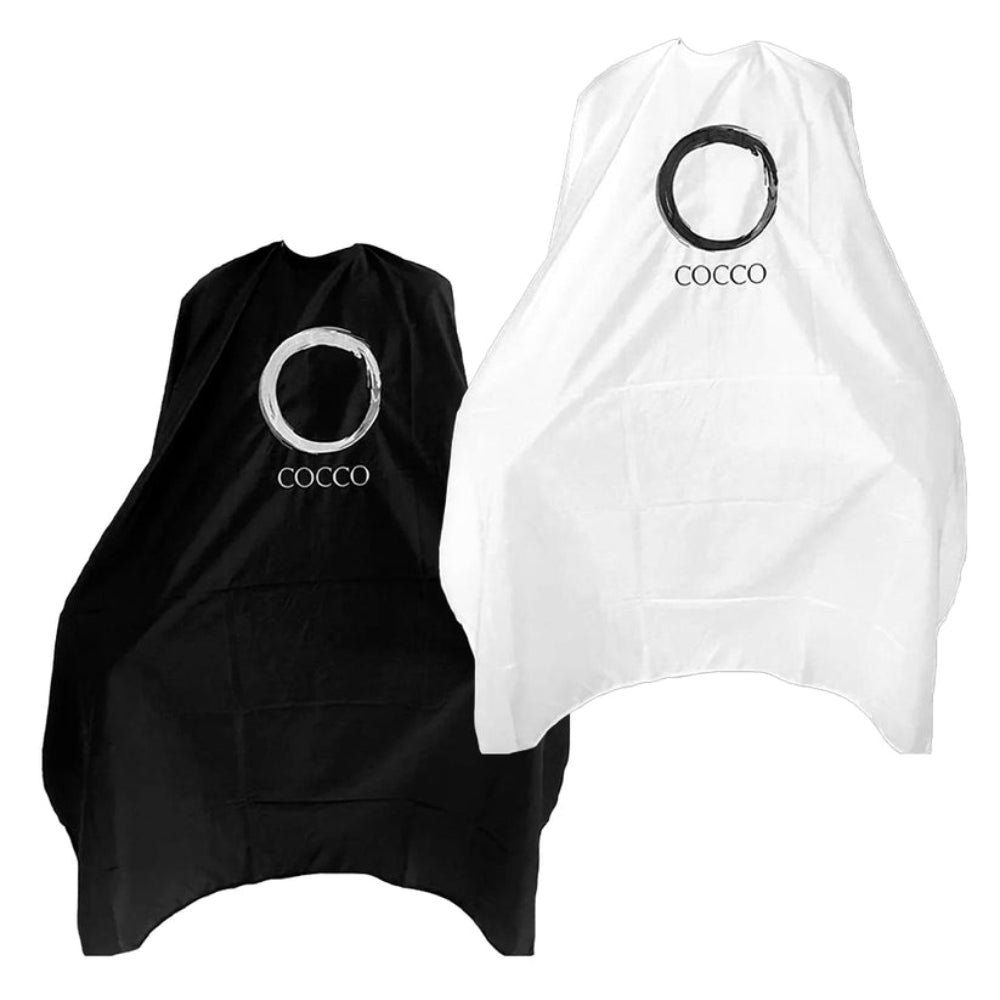 Cocco Hair Professional Barber Cutting Cape - Black or White