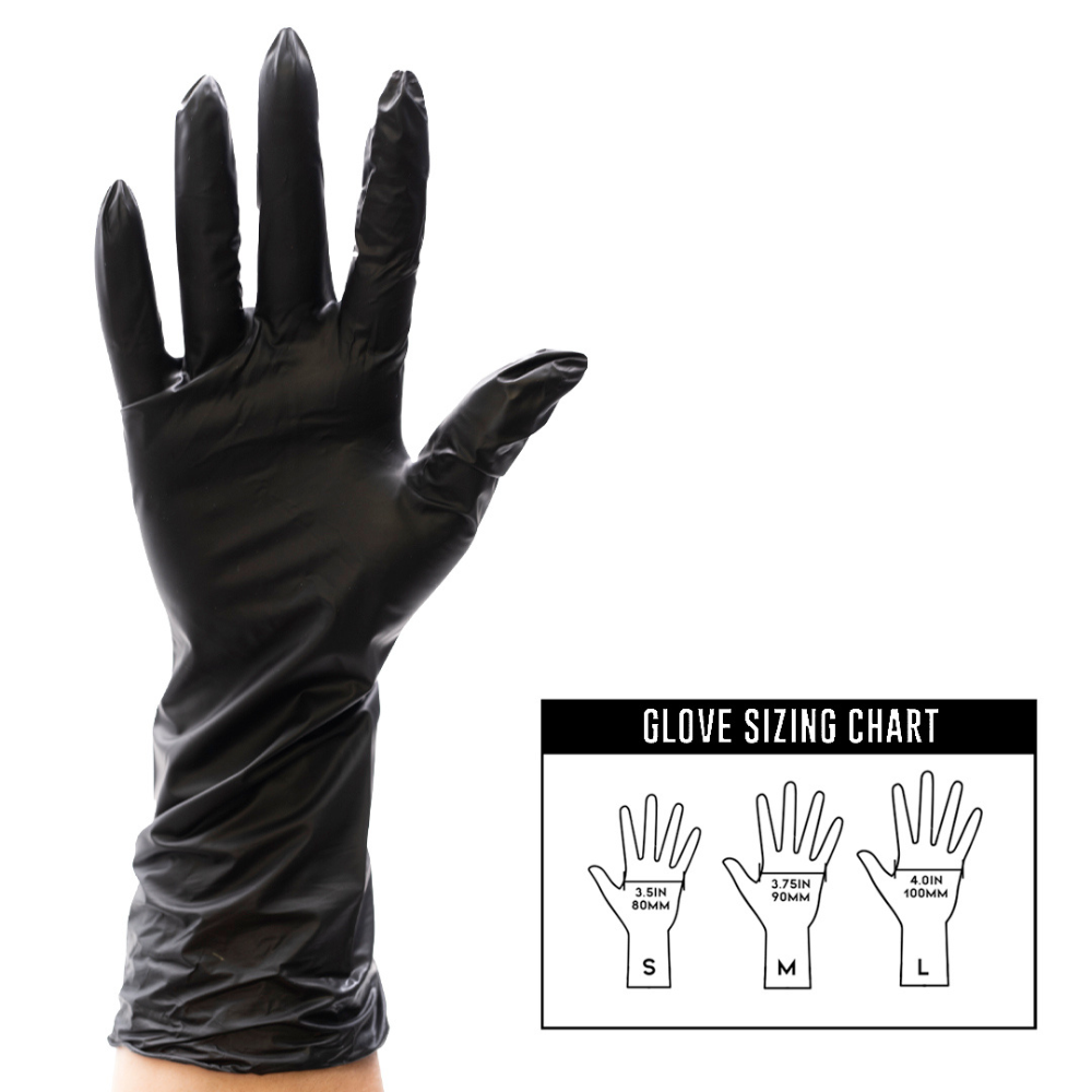 Colortrak Black Vinyl EXTENDED CUFF Gloves