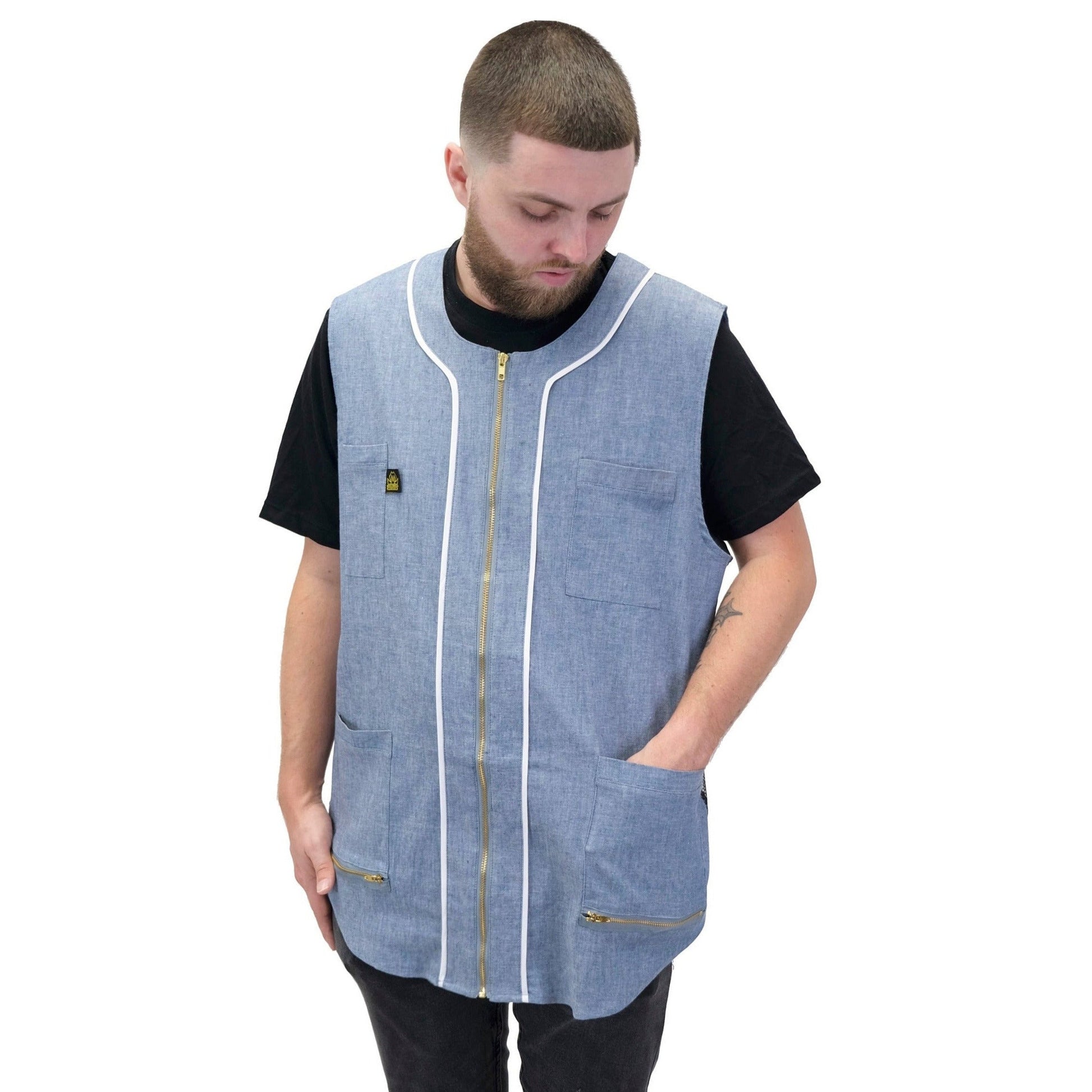 barber vest- barber vests- vest for barber - barber vest for men- hair cutting vest- barber cape-king midas vest 