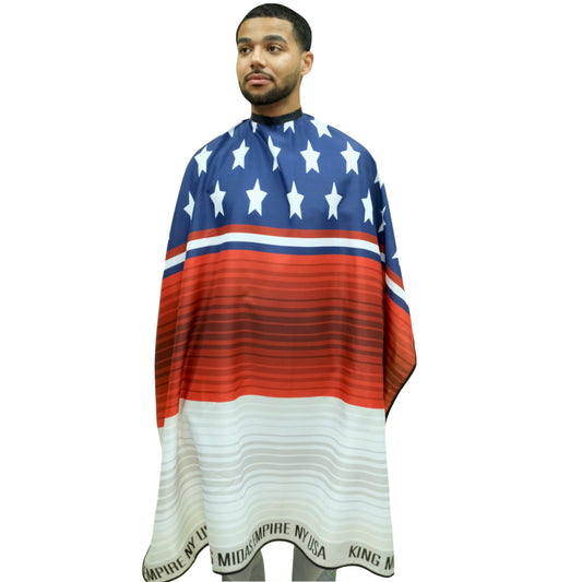 barber cape- american flag barber cape -barber capes - barber cape for men-  cape de barbero-  professional barber cape- barber cape nearby - king midas barber cape