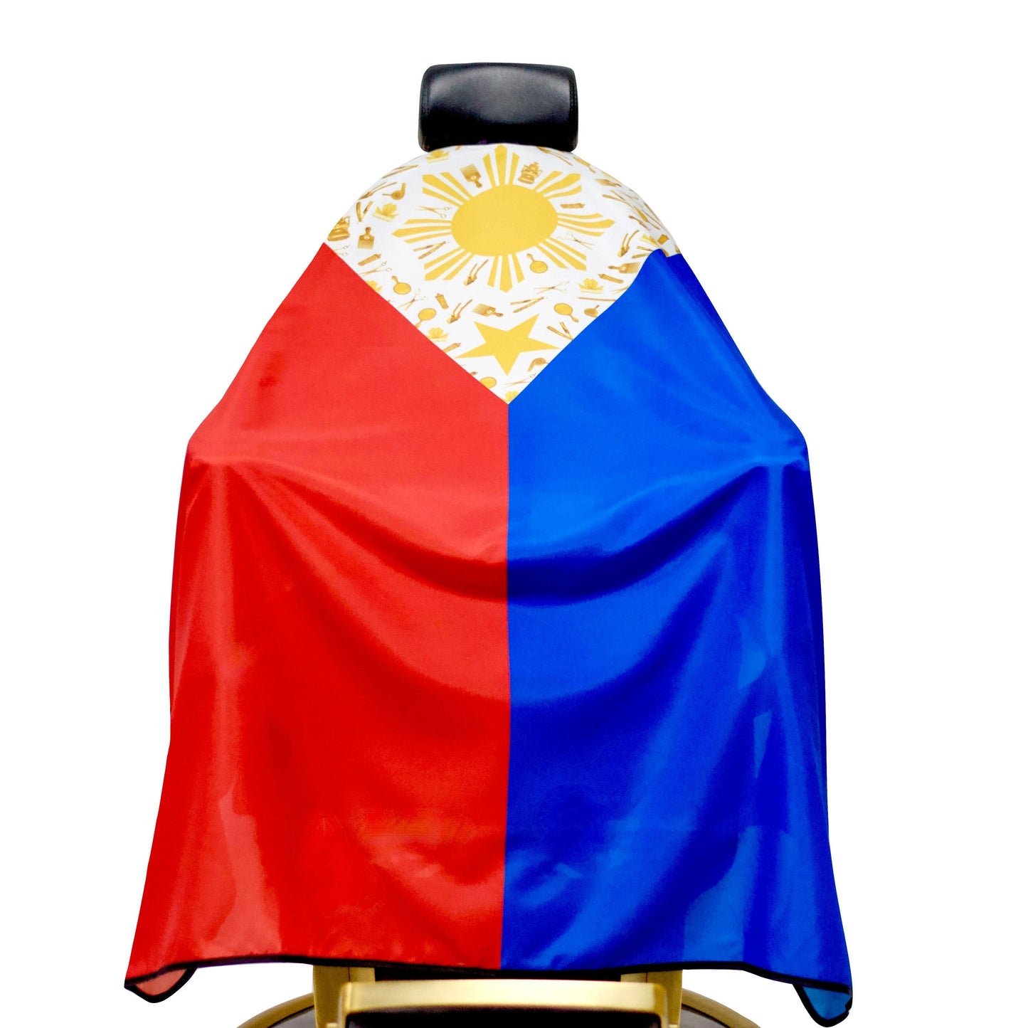 filipino barber cape- filipino Hair Cutting Cape - Filipino Flag Cape - filipino barber capes- Barber Capes- King Midas Capes