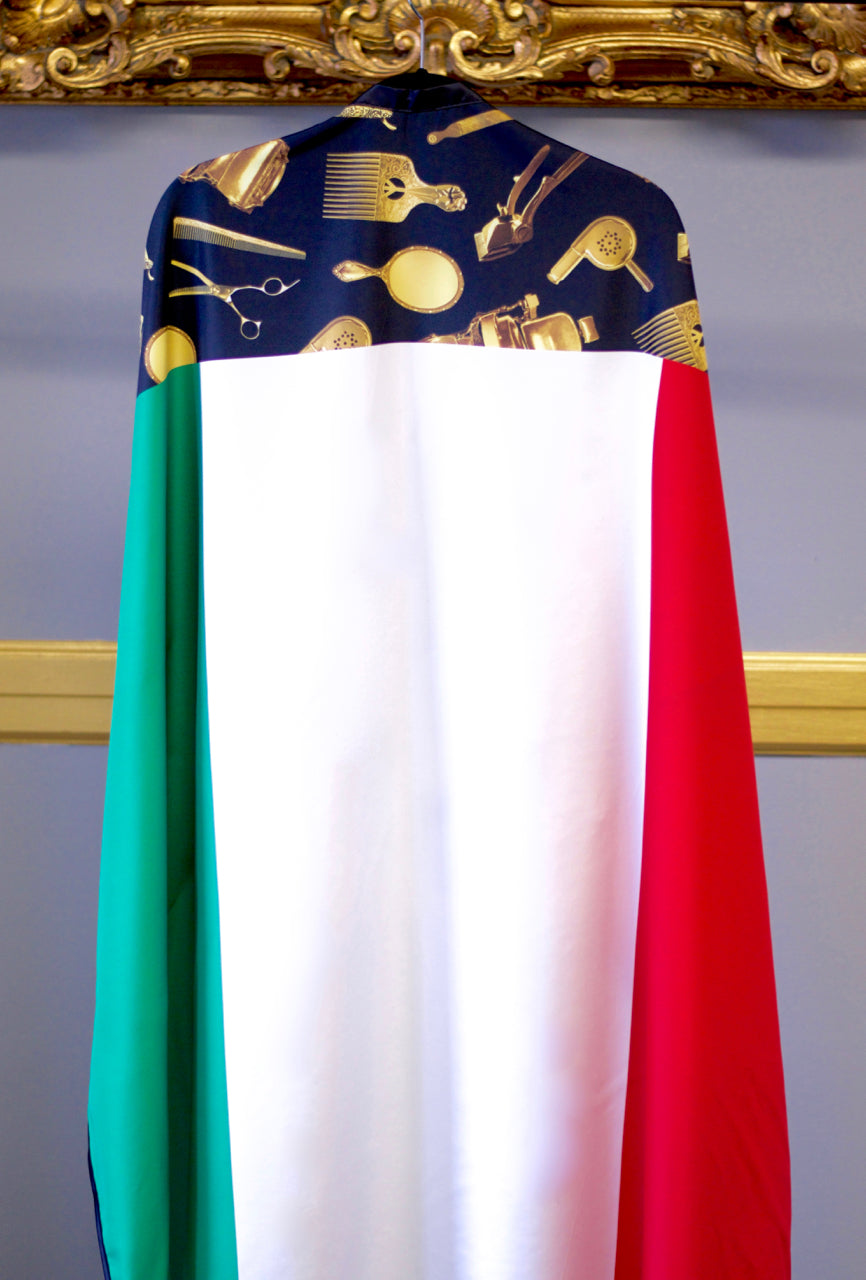 italy barber cape- italy flag barber cape- Italy Hair Cutting Cape - Barber Cape - King Midas Empire