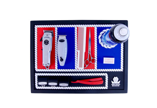 Barber station mat - station mats- Barber mats for clippers- Barber clipper mat- barber counter mat- barber tool mat - supreme barber mat -king midas barber mat-  barber work station mat -