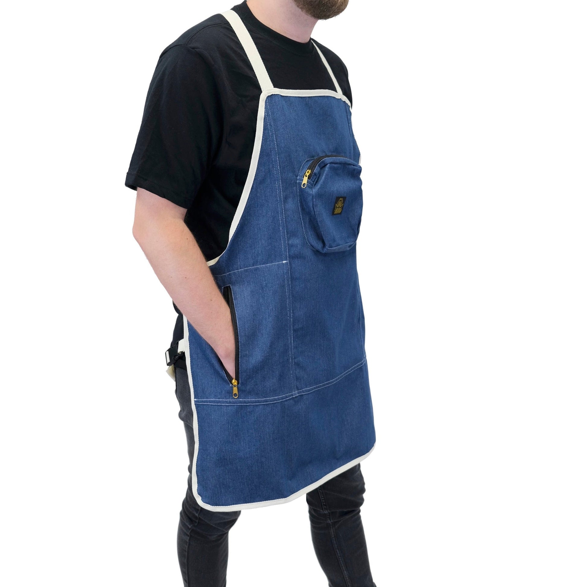 barber apron- barber apron for men- barber apron designer- black barber apron-barber apron for sale - mens barber apron-apron for barbers -barber aprons -hair stylist aprons- best barber apron- hair cutting apron - the denim apron- denim barber apron- barber apron- denim hair stylist apron- king midas barber apron