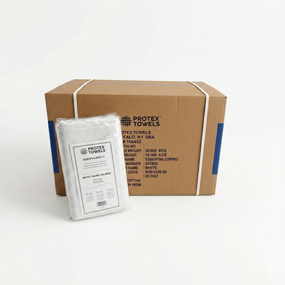ProTex Essentials20PRO White Towels - 15" x 26", 2.0 lb/dz