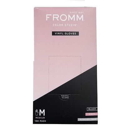 Fromm Black Vinyl Gloves 100ct