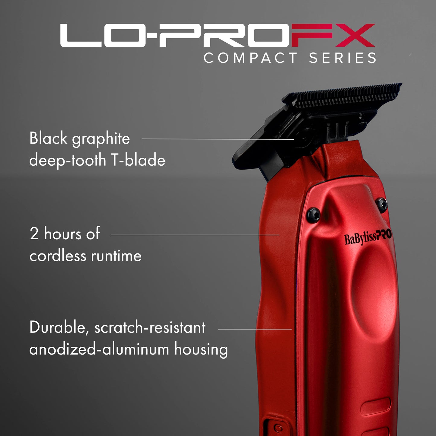 PRE ORDER NOW │ BaBylissPRO FXONE LO-PROFX High Performance Compact Trimmer - Red #FX72RD