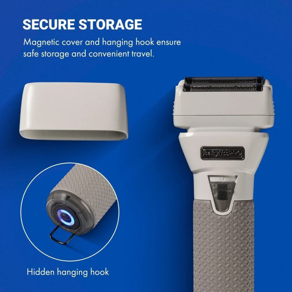 BaBylissPRO Limited Edition FXONE All-Metal Interchangeable Battery Double-Foil SHAVER Transparent White FrostByte #FX79FSTW