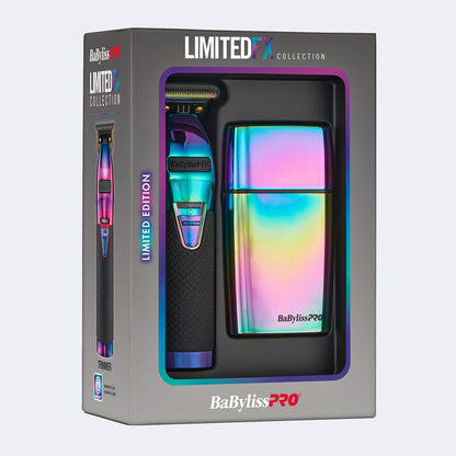 BaBylissPRO LimitedFX Iridescent Trimmer and Double-Foil Shaver Gift Set Bundle #FXDUOFS2TRB