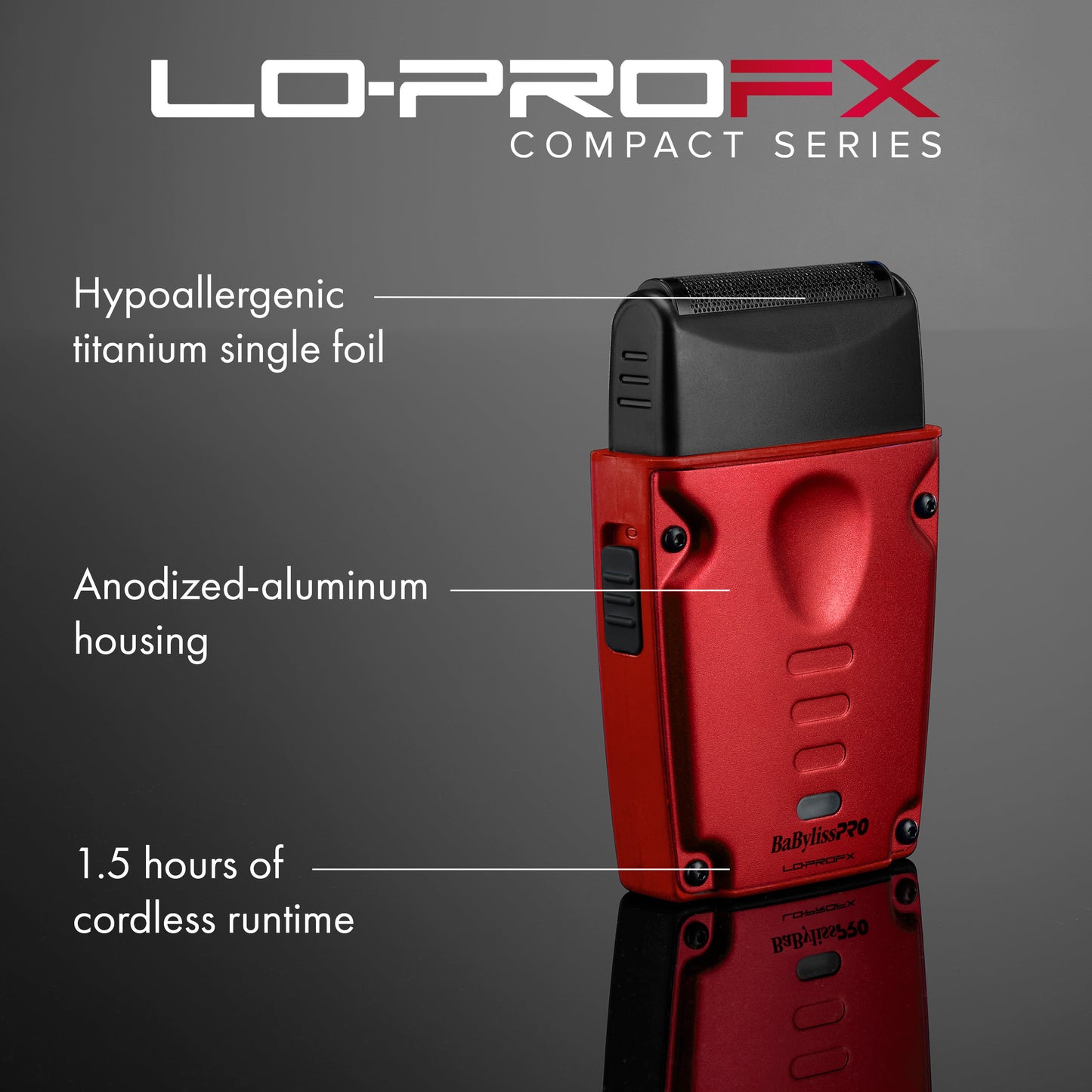 PRE ORDER NOW │ BaBylissPRO FXONE LO-PROFX High Performance Compact Shaver - Red #FXLPFS1RD
