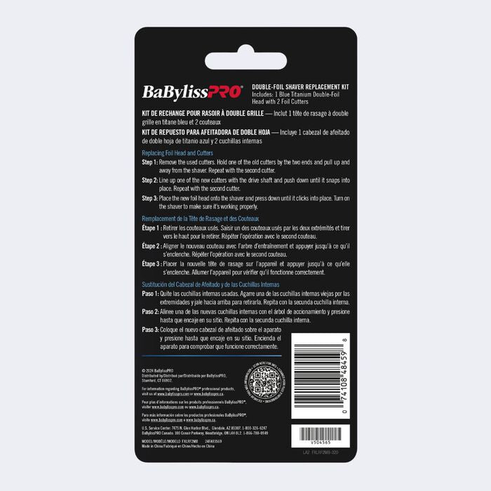 BaBylissPRO Replacement Double Foil Shaver Head (Matte Black) #FXLRF2MB