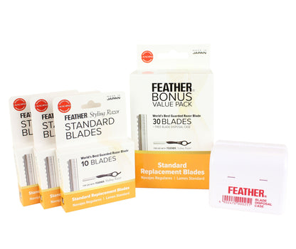 Feather Styling Razor Standard Blades Bonus Value Pack