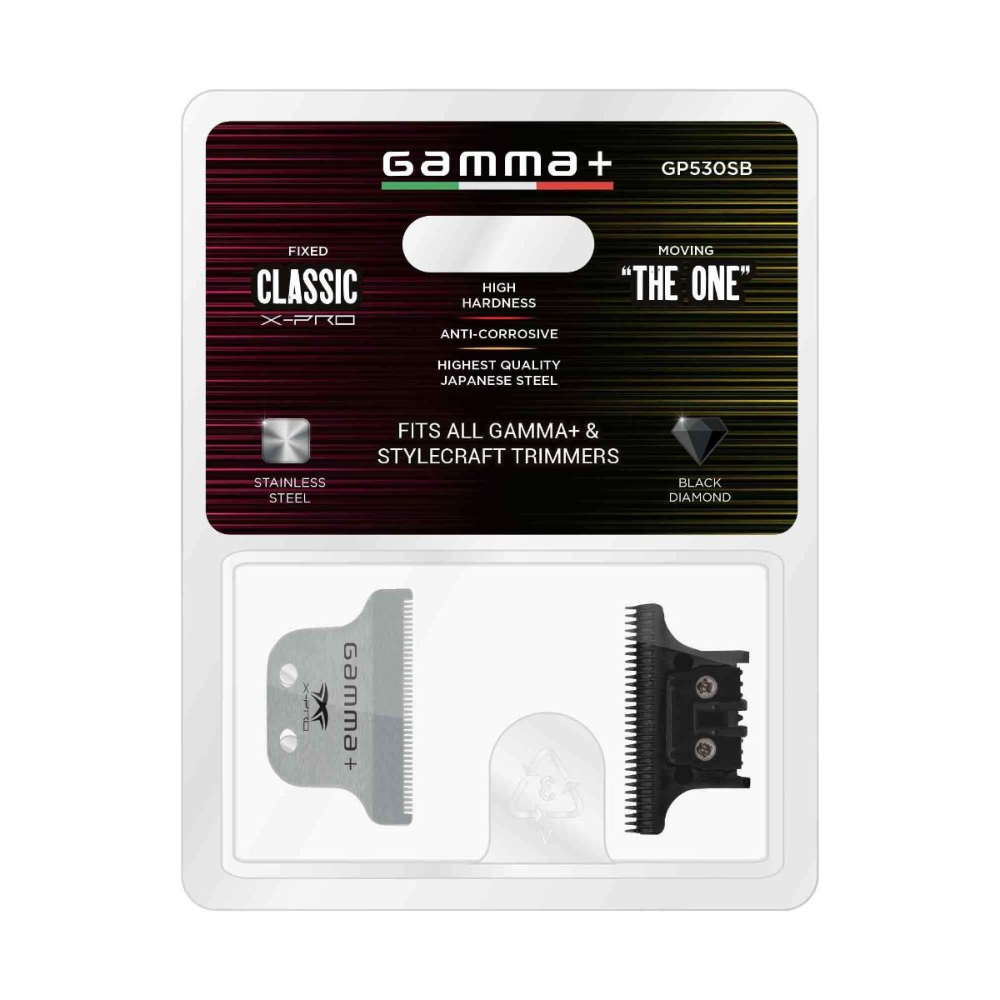 Gamma Classic X-Pro Stainless Steel Fixed Blade With The One Black Diamond Cutting Trimmer Blade Set #GP530SB