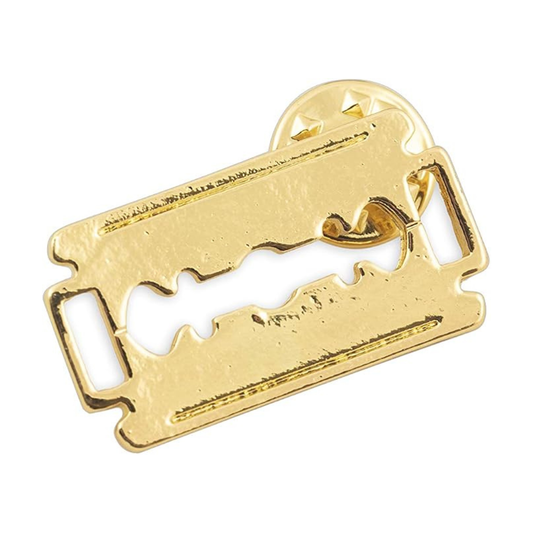 Gold Razor Blade Lapel Pin
