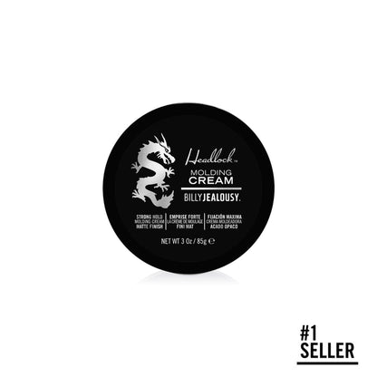 Billy Jealousy Headlock Hair Molding Cream 3oz, Medium-Strong Hold / Matte Finish / Contains Organic & Natural Waxes