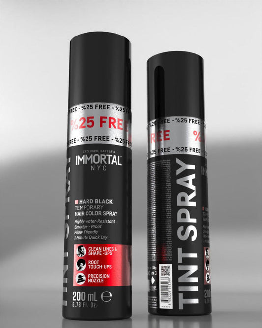 Immortal Hard Black Temporary Hair Coloring/Enhancement Tint Spray - 250ml