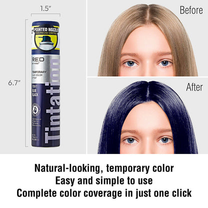 Kiss Tintation Temporary Hair Color Spray Vibrant Collection Blue Black