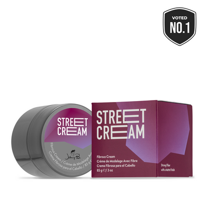 Street Cream hair product packaging with a purple and gray design on a white background.