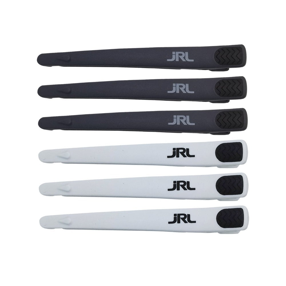 JRL Professional Hair Clips - Gorilla Clips - 6 Pack Grey & White JRL-HC01