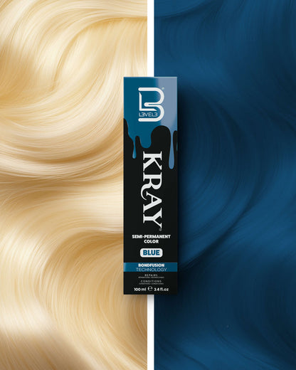 L3VEL3 KRAY Blue Semi Permanent Hair Color