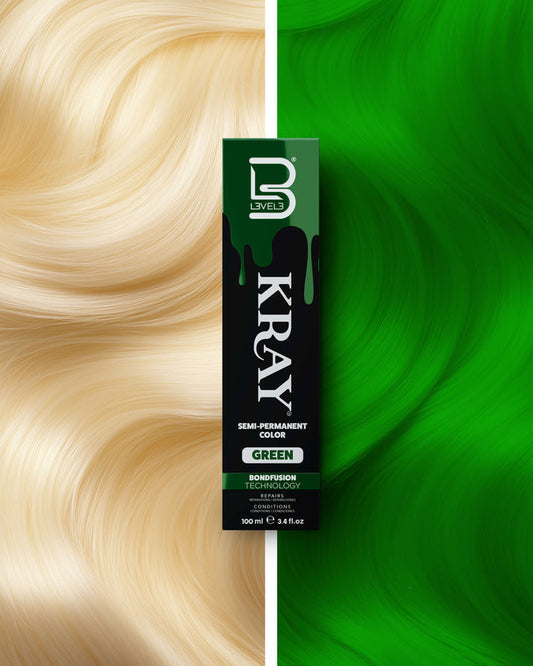 L3VEL3 KRAY Green Semi Permanent Hair Color