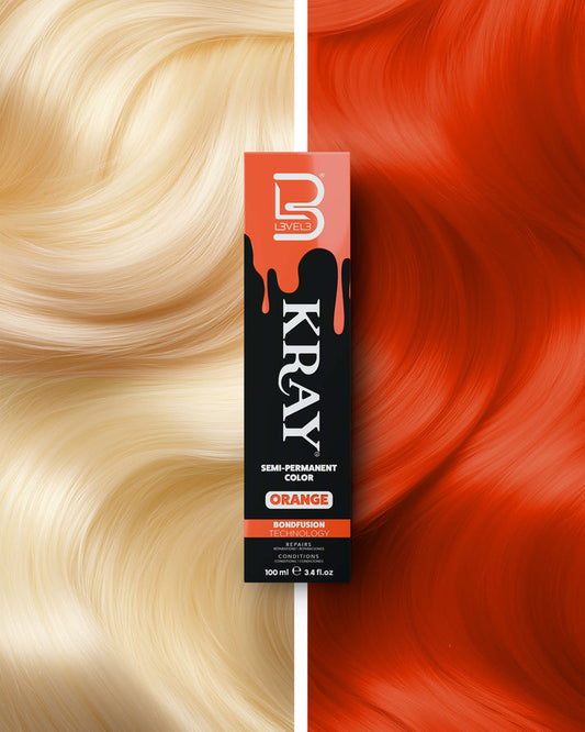 L3VEL3 KRAY Orange Semi Permanent Hair Color