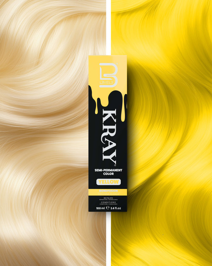 L3VEL3 KRAY Yellow Semi Permanent Hair Color