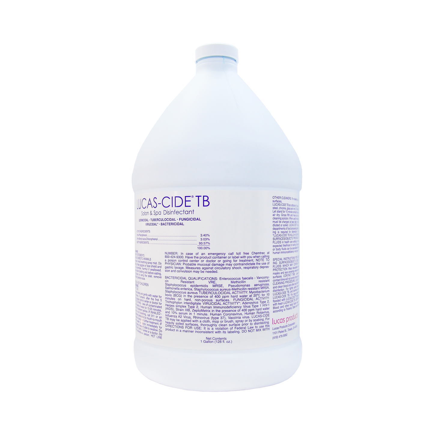 Lucas-Cide TB Concentrate Disinfectant Gallon Side