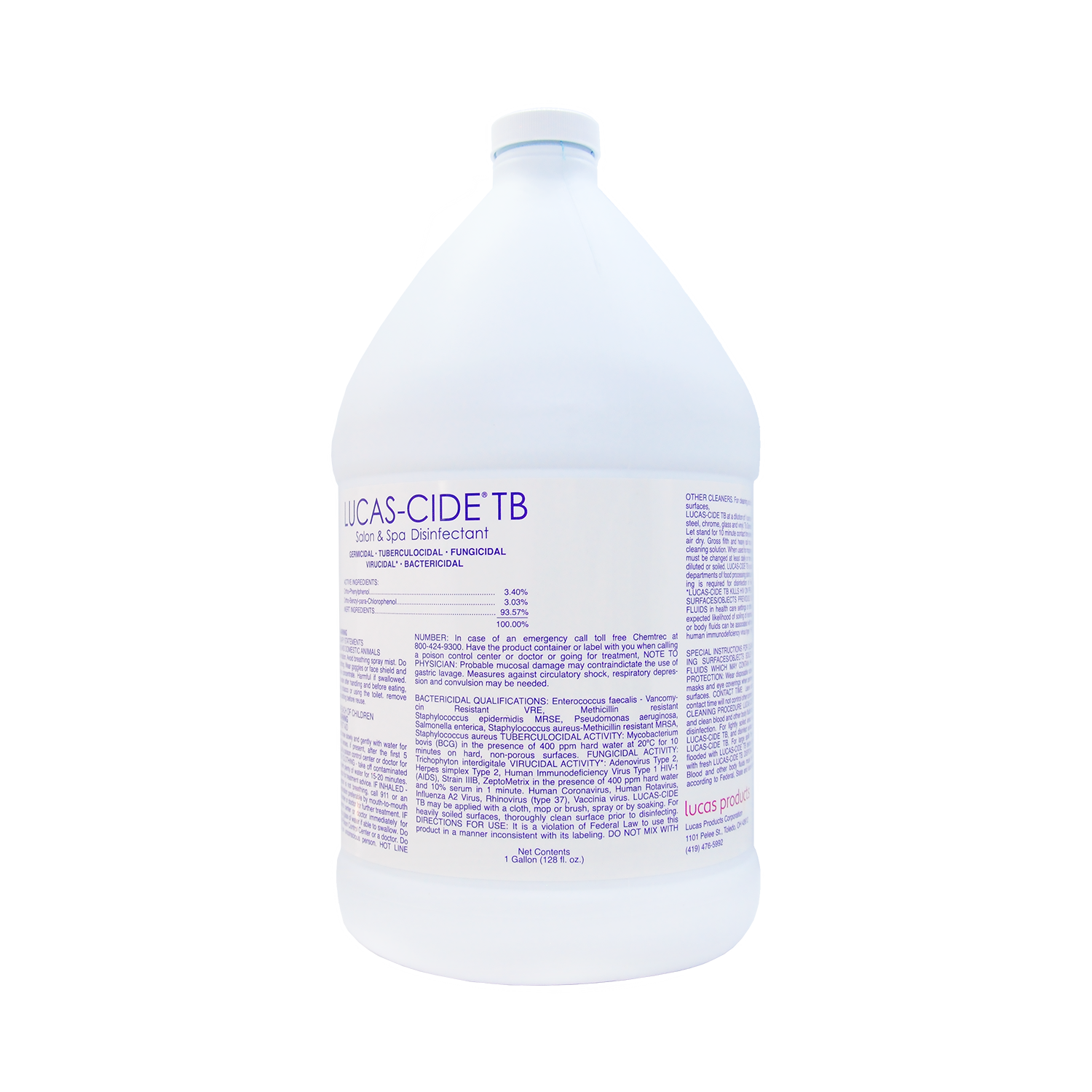 Lucas-Cide TB Concentrate Disinfectant Gallon Side