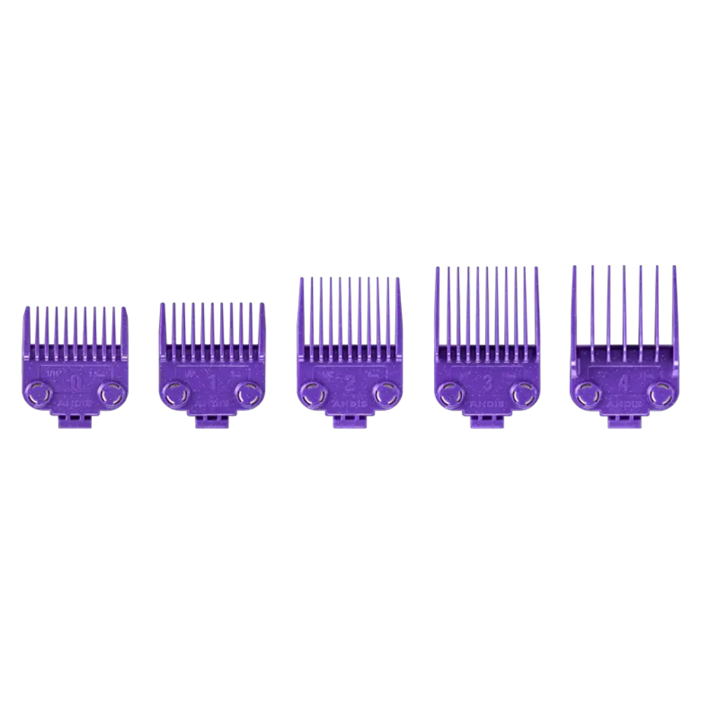 Andis Magnetic Purple Comb Guide Set (5 Piece: Sizes 0, 1, 2, 3, 4 ...