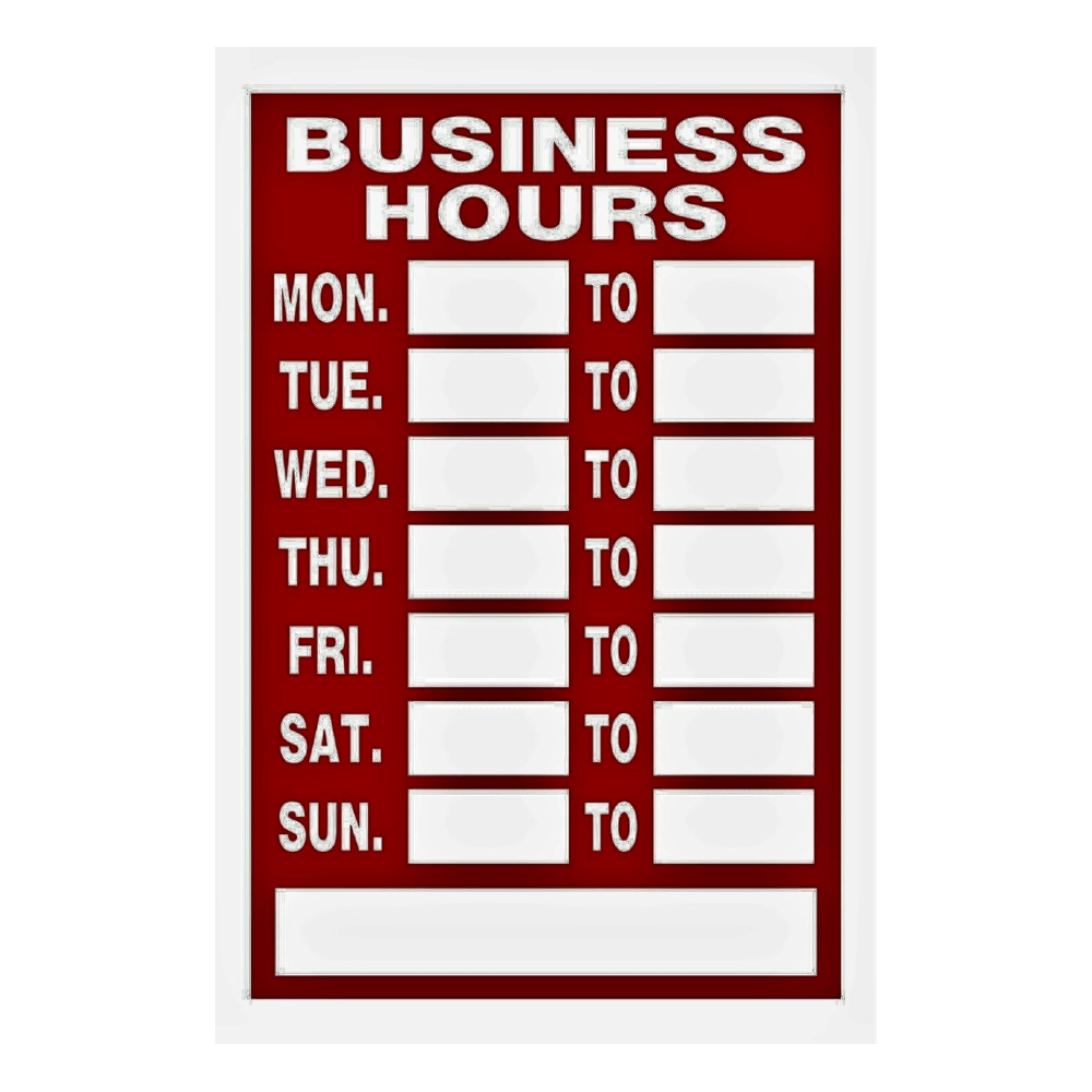 Business Hours Sign