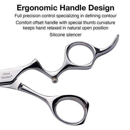 Olivia Garden Precision Cut 6.5'' Shears and The Edge Razor Set