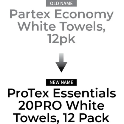 ProTex Essentials20PRO White Towels- 14" x 25", 2.0 lb/dz