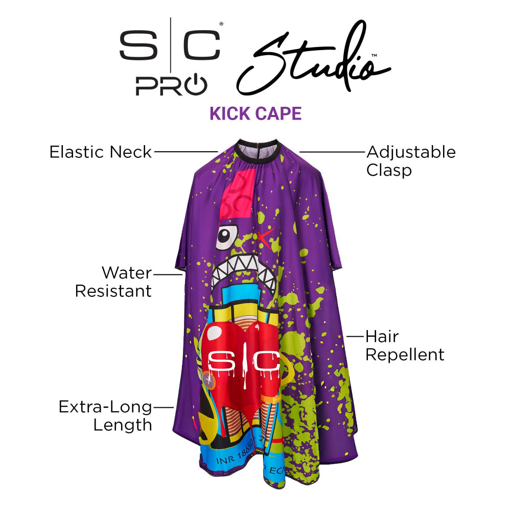 Stylecraft PRO Radioactive Purple Barber Cape - SC350B