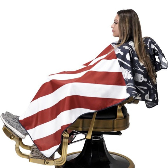 american flag barber cape american flag barber cutting cape usa flag barber cape american flag hair cutting cape barber cape hair cutting capes for men barber cape for men hair cutting cape King Midas cape barbershop cape professional barber cape with sna