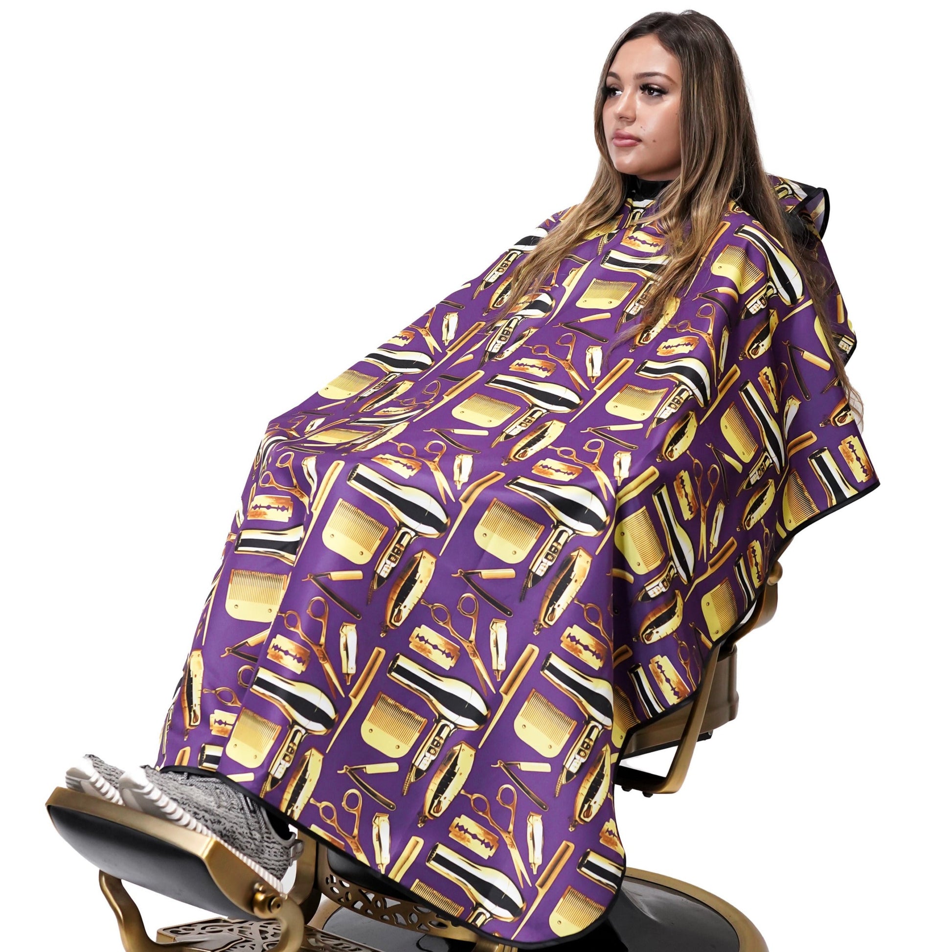 purple barber capes- barber capes- plain color barber capes -solid color capes- professional hair cutting capes -extra large hair cutting cape -hair dresssers capes - barbers cape -king midas capes 