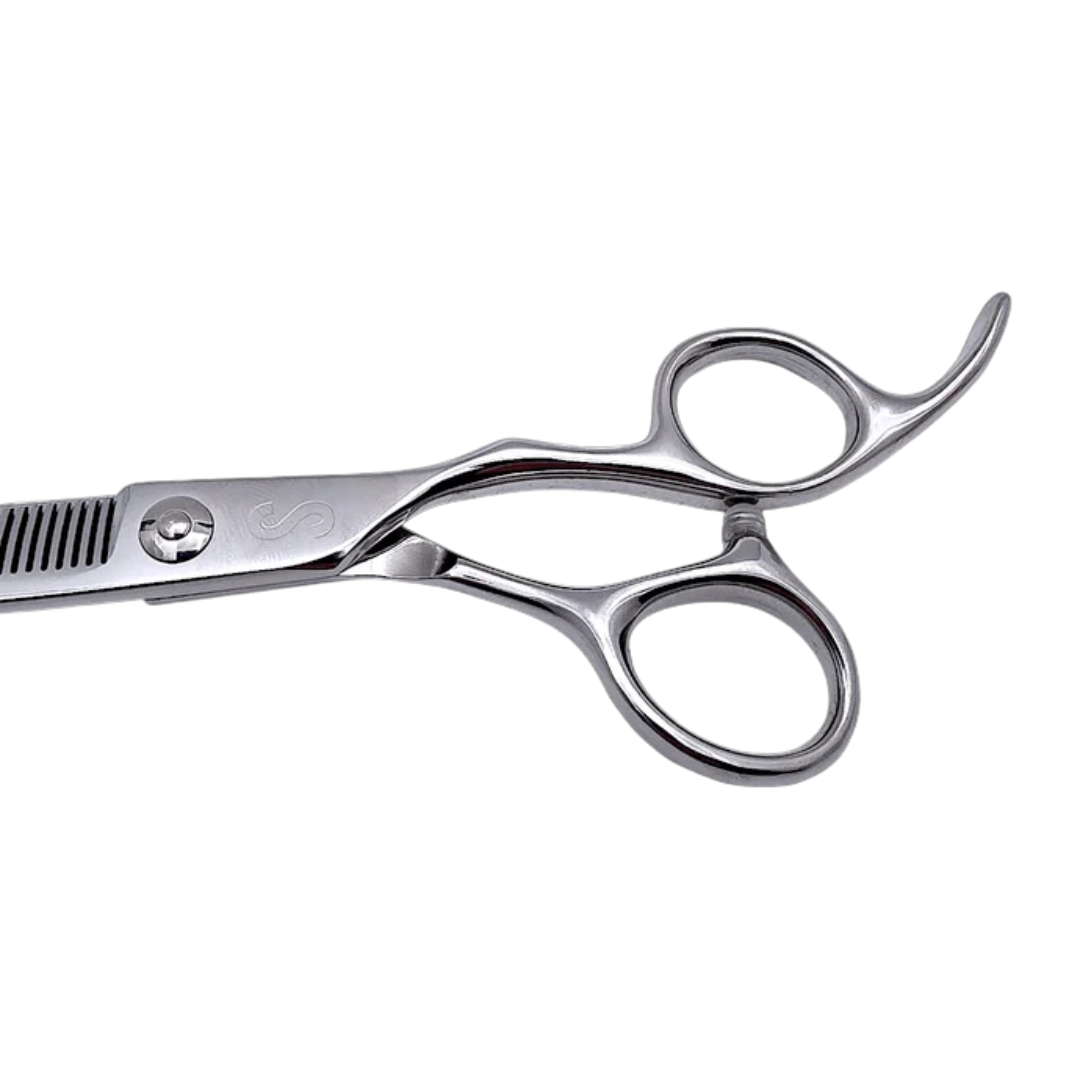 Series Won 40T Hair Thinning Shear - Superior Shears on a white background close up view of the handle finger holes