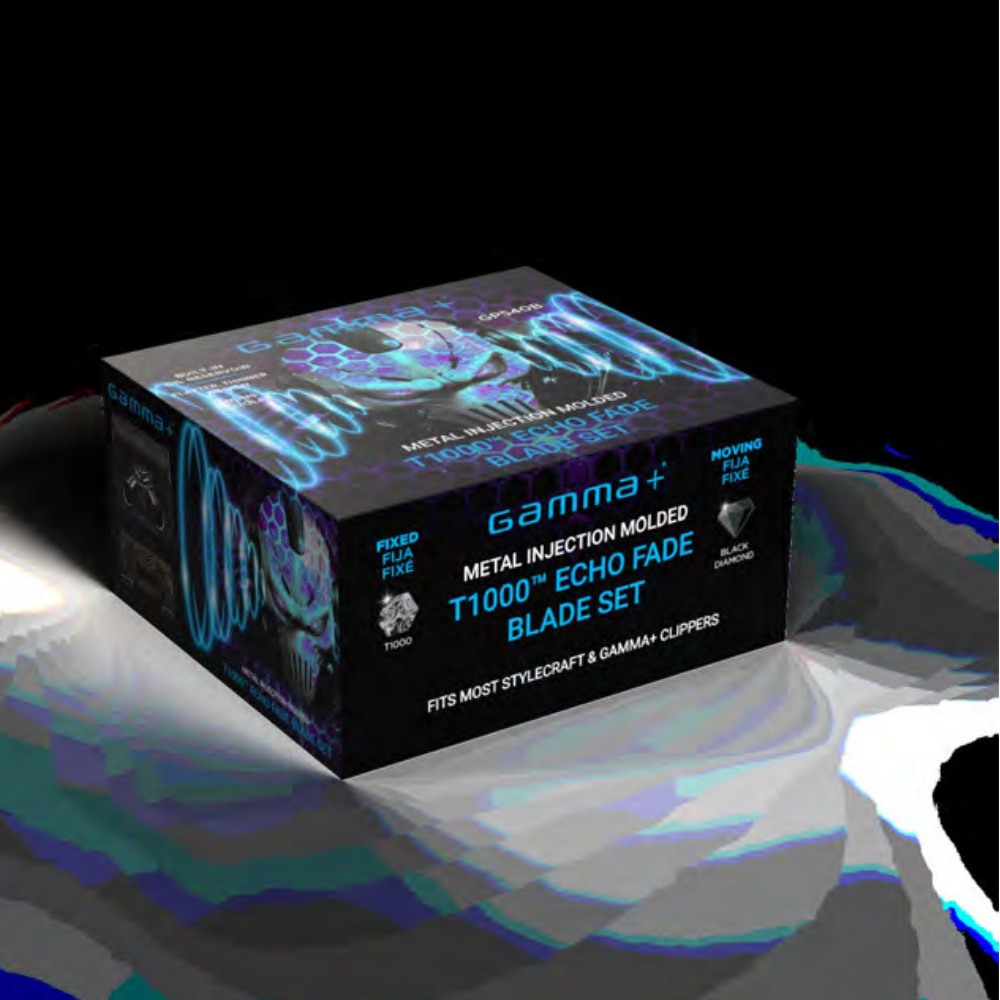 Gamma+ Replacement T1000 Echo Fixed Fade Blade and Shallow 2.0 Clipper Blade Set #GP540B