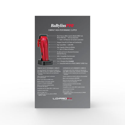 PRE ORDER NOW │ BaBylissPRO FXONE LO-PROFX High Performance Compact Clipper - Red #FX82RD