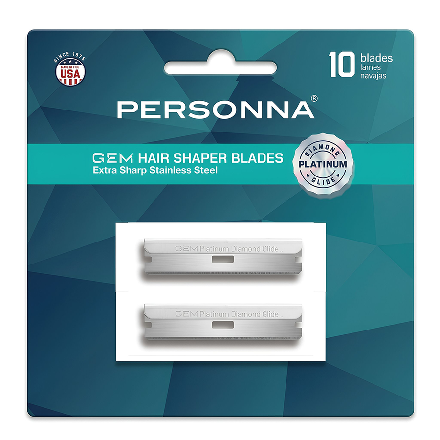 Personna GEM Platinum Diamond Glide Hair Shaper Blades - 10 pack