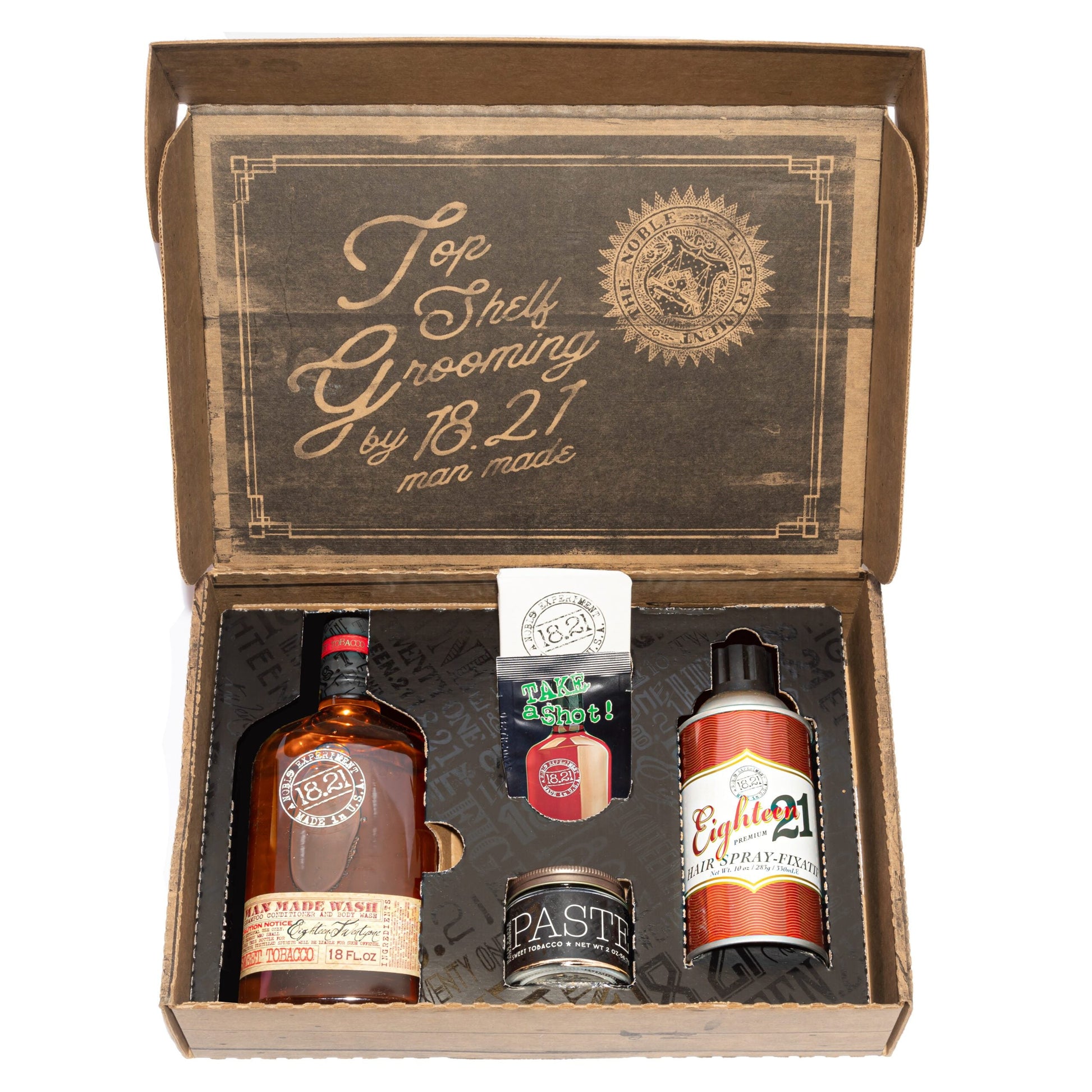 18.21 Gift Set Man Made Wash, Paste & Hair Spray | Sweet Tobacco