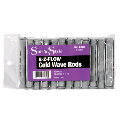 Soft n' Style Concave Cold Wave Rods, Long Gray, pack of 12 #356-GYLO