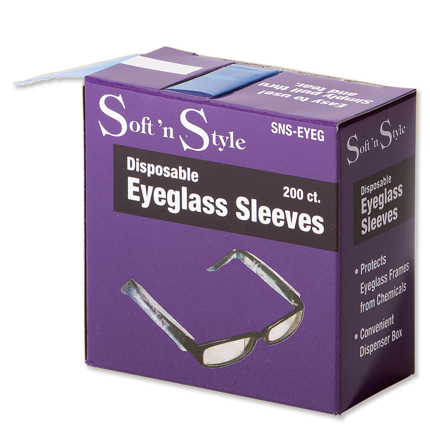 Fundas desechables para anteojos Soft 'N Style - 200 unidades. #SNS-EYEG