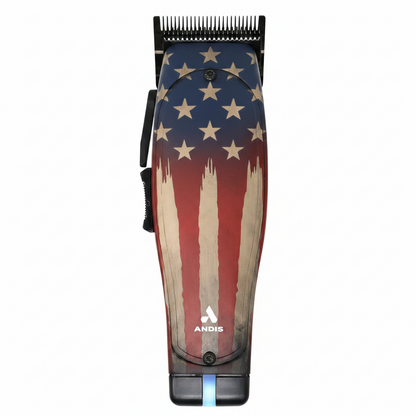 Andis Master 1776 Limited Edition professional hair clipper USA flag design straight front view